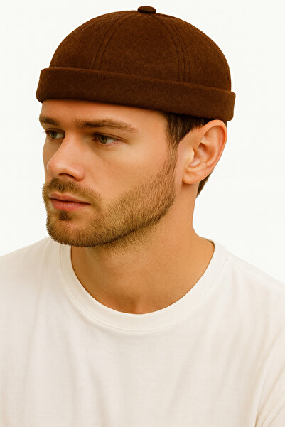 ZERAMİNE قبعة صياد من الصوف للجنسين - موديل دوكر عتيق - مبطنة - مزودة بشريط فيلكرو