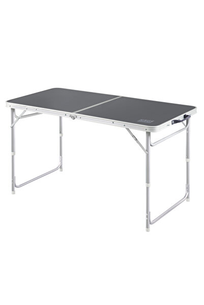HAEGS Portatif Kamp Masası, 3 Yükseklik Ayarlı, Katlanır Alüminyum Piknik Masası 120x60 - Antrasit