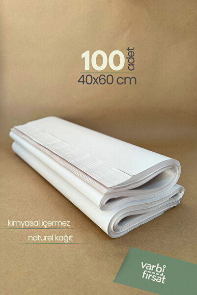 Varbifırsat 100 Adet 40x60 Tabak - Bardak Sarma Taşıma Taşınma Paketleme Kağıdı Hediye Paketi