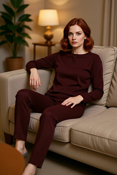 PayBuy طقم بيجامة نسائية محبوكة، تصميم أنيق مريح ومختار بعناية لموسم الشتاء