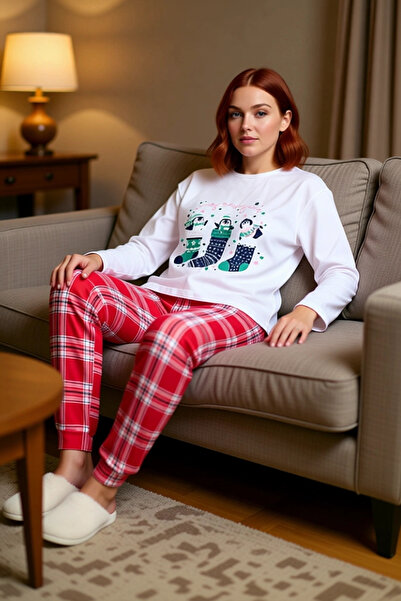 PayBuy Set pijamale de iarnă pentru femei 100% bumbac croi obișnuit Confortabil Somn Design Trending Confortabil