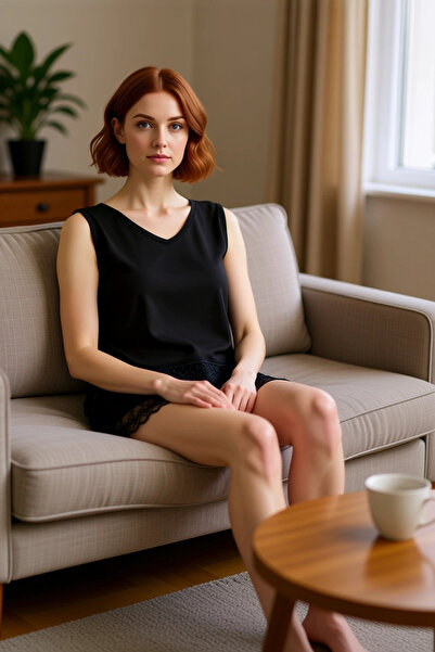 PayBuy Set pijamale din viscoză pentru femei, cu pantaloni scurți din dantelă...