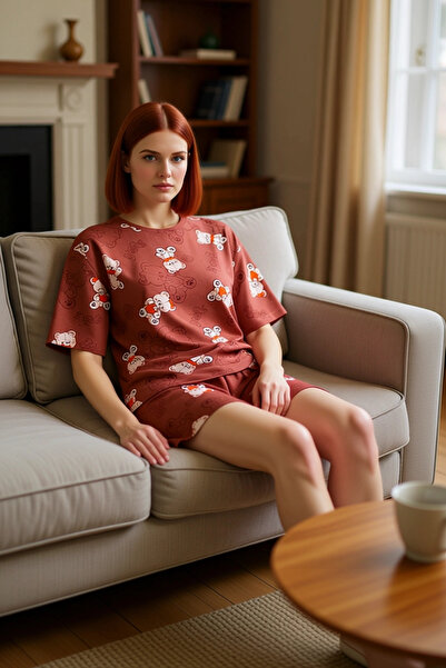 PayBuy Γυναικείο αρκουδάκι βαμβακερό σετ πιτζάμες κοντομάνικο κανονική εφαρμο...