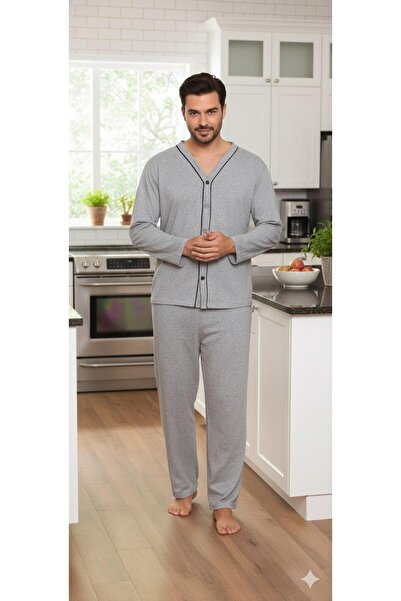 Sude HOMEWEAR MEN'S BUTTONED PAJAMAS SET