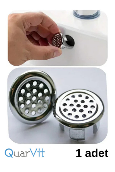 QuarVit ABS Plastik Yuvarlak Krom Delikli Lavabo Yüzüğü (Kapağı) Halkası