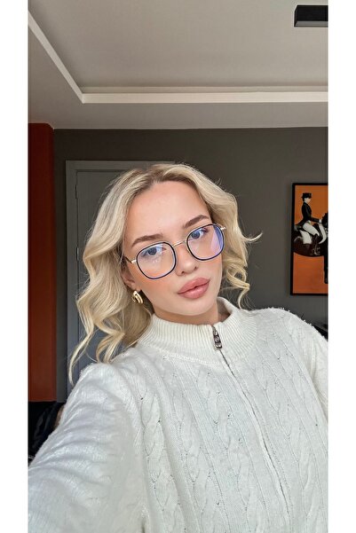 Angel Eyes Metal Gold Black Framed Blue Light Protection Computer Glasses