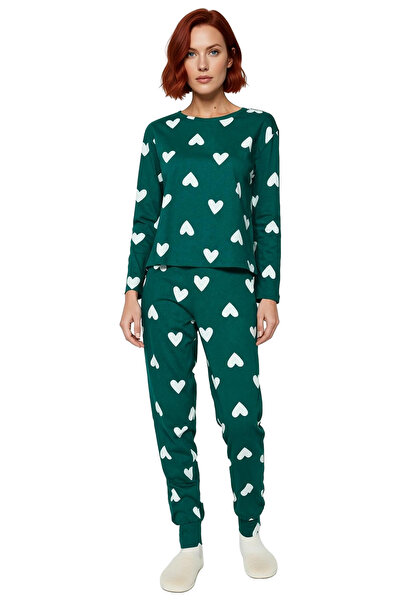 PayBuy Γυναικεία Σετ Πυτζάμες από Βαμβακερό Σχέδιο Καρδιάς Άνετη Κοπή για Χειμερινή Εποχή