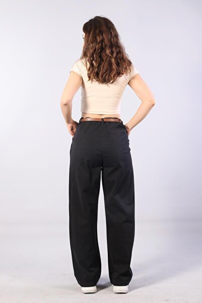 Mckanzie 5429 belt detailed wide leg pants