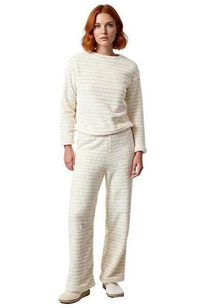 PayBuy Women's Winter Wellsoft Pajamas Set Striped Luxury Knitted Professional Appearance for Daily Use