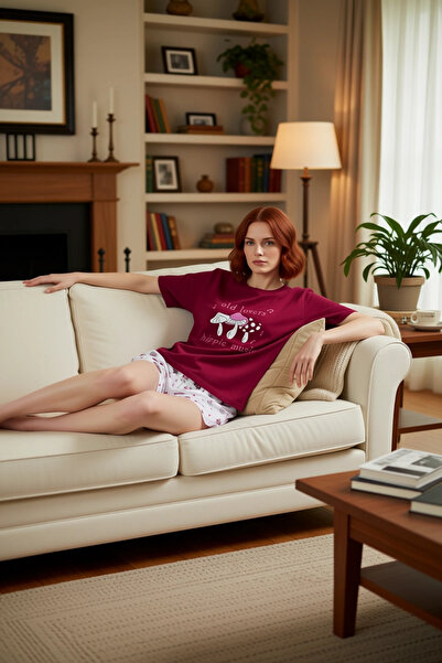 PayBuy Γυναικείο κοντομάνικο σετ πιτζάμες με λαιμόκοψη από βαμβακερό κομψό εμ...