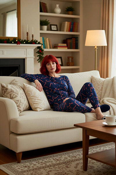 PayBuy Set pijamale din bumbac imprimat de Anul Nou de iarnă pentru femei, pe...