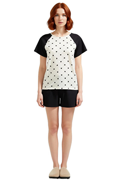 PayBuy Women's 100% Cotton Short Sleeve Pajama Set Regular Fit Summer Comfortable Cut Durable Material