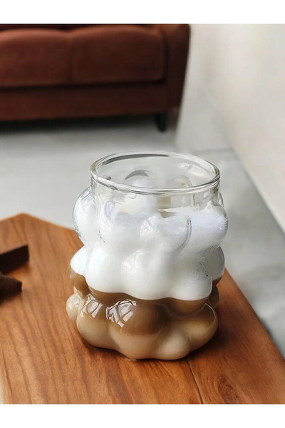 GoldenGlob Boncuklu Cam Bardak Üzüm Tanesi Şeklinde Meşrubat Su Kahve Sunum B...