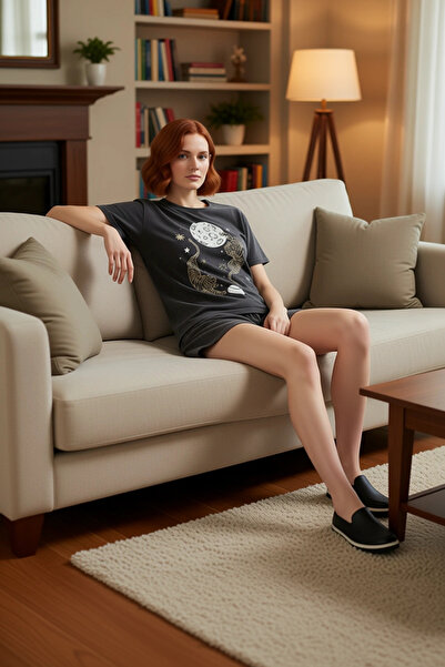 PayBuy Γυναικείο βαμβακερό κοντομάνικο σετ πιτζάμες με λαιμόκοψη Homewear Col...