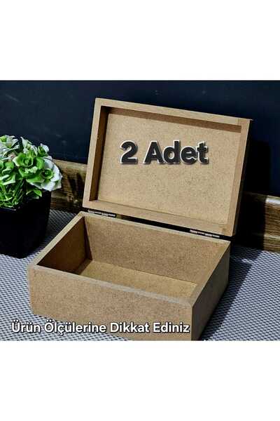 Tekir Ahşap Dikdörtgen Öğrenci Kutu Çok Amaçlı Kapaklı Organizer Ham Hobi Boy...