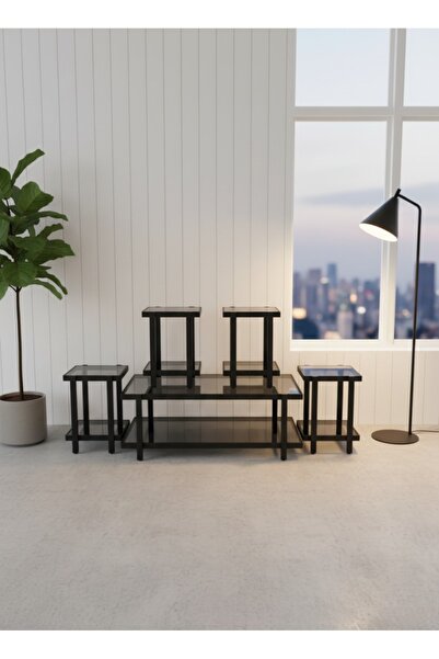 DEC24 5-piece serving table set with storage shelves