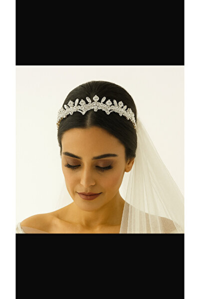 SİMGE Stylish and Elegant Engagement and Bridal Crown with Crystal Stones
