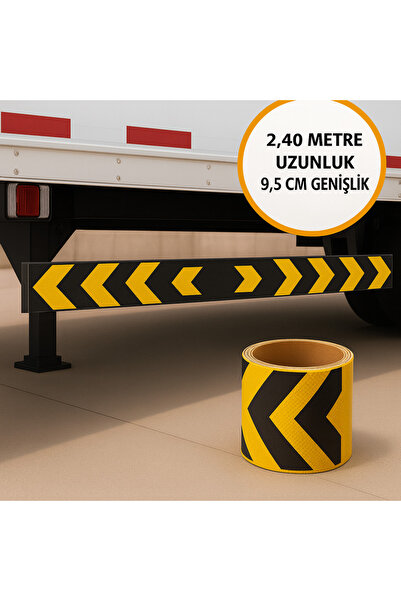 opersan Sari Siyah Dorse Arka Tampon Etiketi Reflektör Bant (240 Cm X 9,5 Cm )