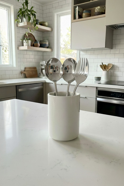 Be Candlous White Organizer - Countertop Vertical Cutlery Holder