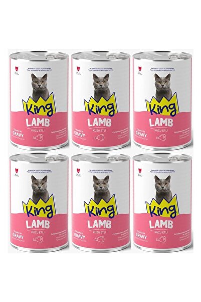 King Et Parçacıklı Kuzu Etli Yetişkin Kedi Konserve 400 Gr*6 ADET