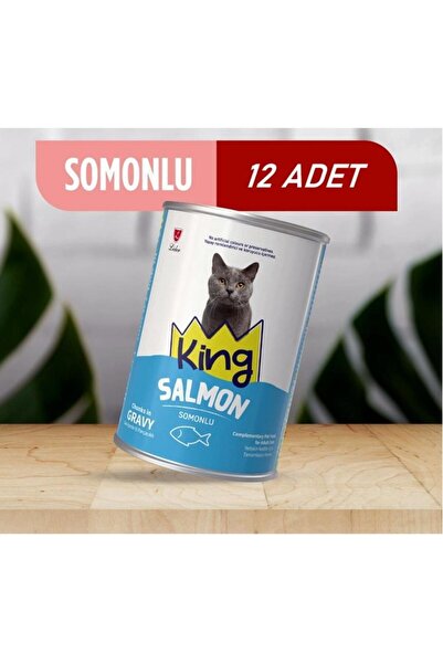 King SOMONLU YETİŞKİN KEDİ KONSERVESİ 400 GR*12 Adet