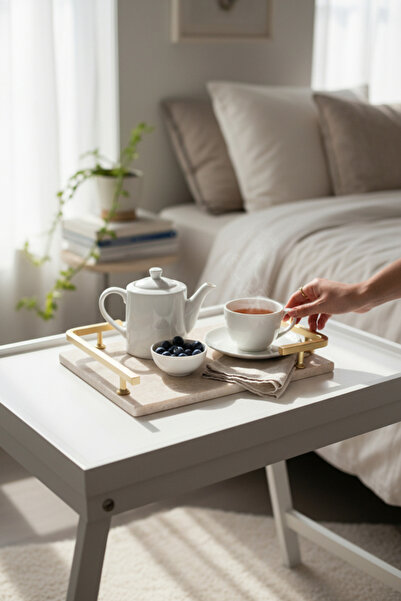 Akayev Travertine Matte Gold L Design 30X20 cm Tray