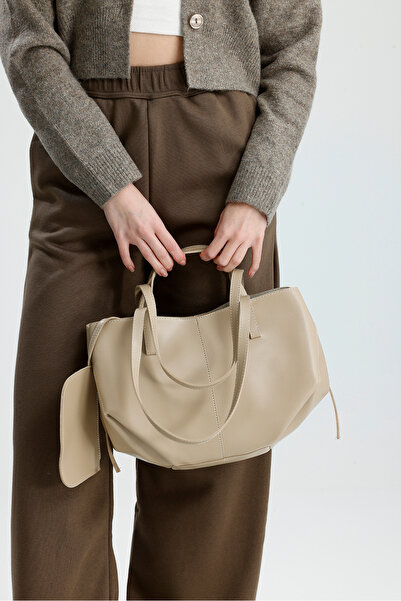 Çantacımstore Women's Cyme Mini Pinterest Bag Cream (White Stitched)