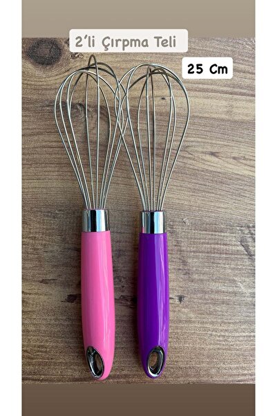 Doğuş Mutfak 2 Pcs 25 cm Stainless Steel Metal Whisk - for Mixing Eggs, Cakes and Dough
