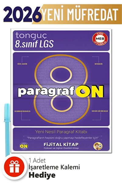 Tonguç Yayınları 8. Sınıf LGS ParagrafON Soru Bankası + Hediyeli