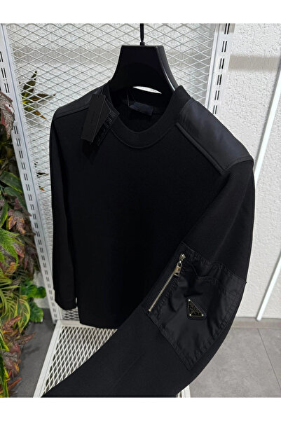 Laviva Fashion Bisiklet Yaka Kolda Cepli Tişört