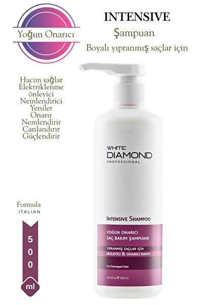 WHİTE DİAMOND Boyalı Işlem Görmüş Yıpranmış Saçlar Için Yoğun Onarıcı Hacim Veren Bakım Şampuanı 500 ml