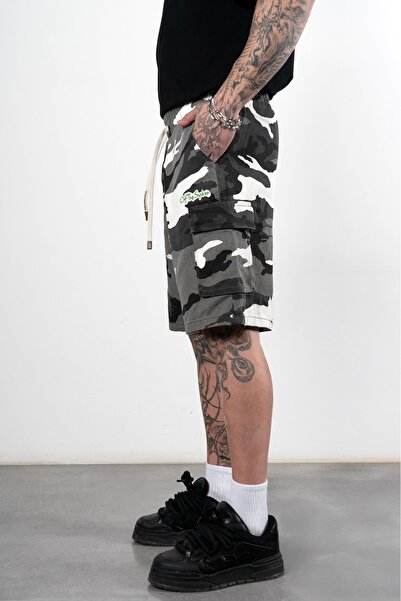 Plus Eighteen Of the System Grey Camouflage Men's Shorts