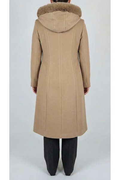 ALVİSTA Women's Stamp Coat with Plush Detail - Hooded