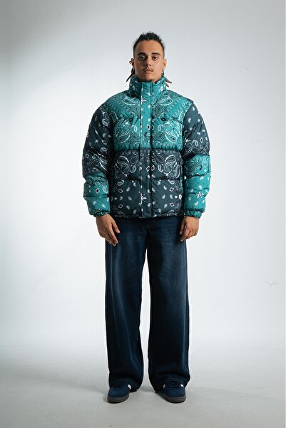 No Future Urban Paisley Men's Puffer Coat Jacket Nf0503Ys
