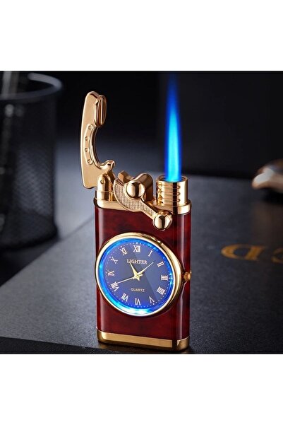 Techmarketi Kişiye Özel Saatli Çakmak Sevgiliye Özel İsimli Çakmak kahverengi