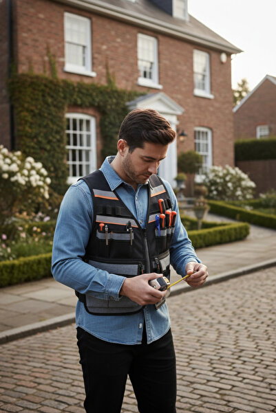 Probag 19 Pocket Electrician Tool Vest |   Water Resistant |   Reflective Work Vest