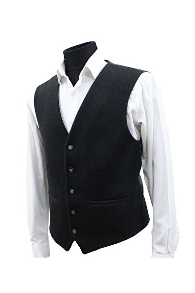 MENTOR REGALO Ανδρικό γιλέκο με λαιμόκοψη σε σχήμα V σκούρο γκρι κασετίνα 50262