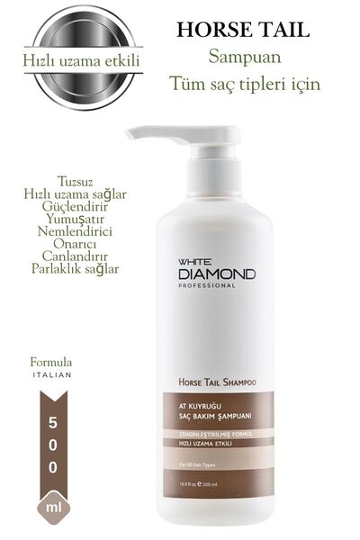 WHİTE DİAMOND At Kuyruğu Hızlı Saç Uzama Etkili Bakım Şampuanı 500 ml