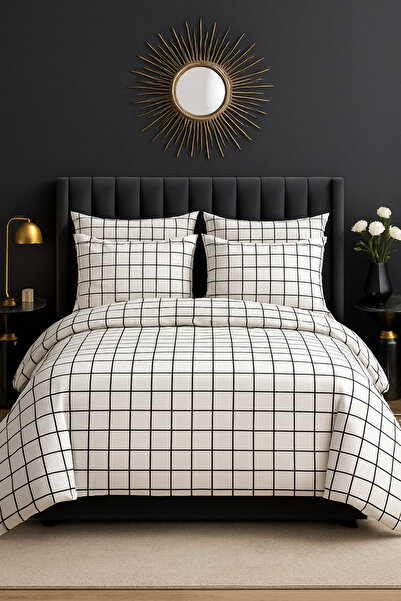 uykulife home collection UYKULIFE - Set de husă de pilota dublă albă Mini Sis...