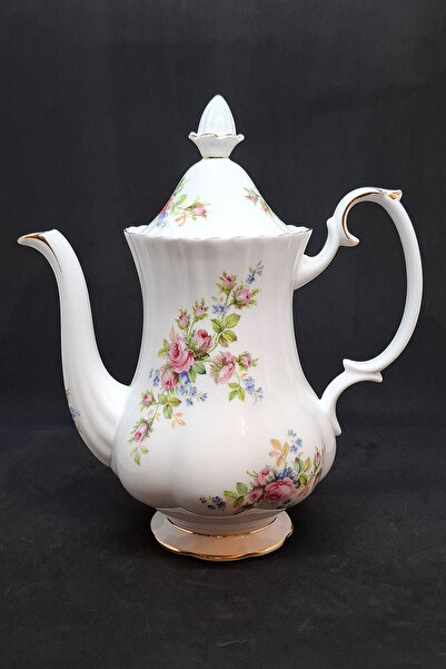 Royal Albert إبريق شاي/قهوة من الخزف العتيق موس روز سعة 1 لتر حجم متوسط