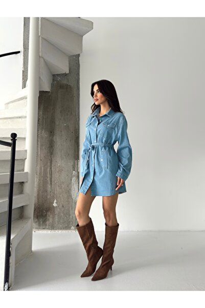 KENE JEANS ΦΟΡΕΜΑ Τζιν ΜΠΛΕ ΠΑΓΟΥ ΜΕ ΖΩΝΗ