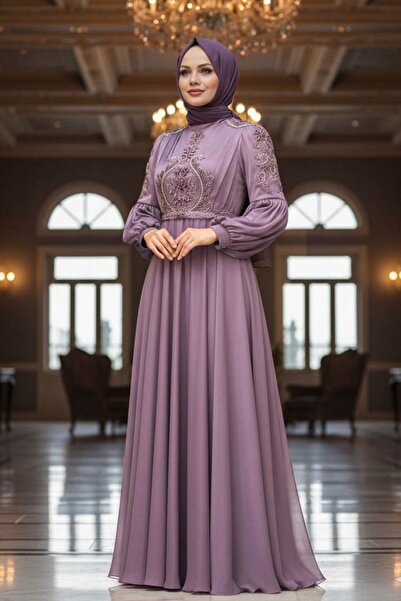 Neva Style Пледирована сукня Lila Tesettür 2212LILA