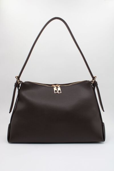 LASSO Γυναικεία τσάντα χεριού και ώμου από συνθετικό δέρμα με καφέ ιμάντα ζών...