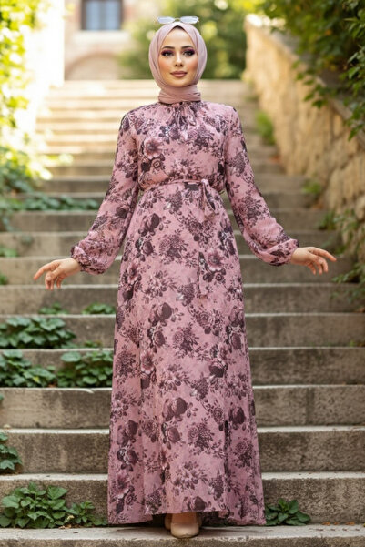 Neva Style Φόρεμα Hijab με σχέδιο λουλουδιών 279055PD
