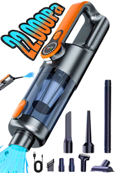 Maybax Çok Başlıklı Şarjlı El Süpürgesi Güçlü Vakum + Hızlı Üfleme Araç/Ev De...