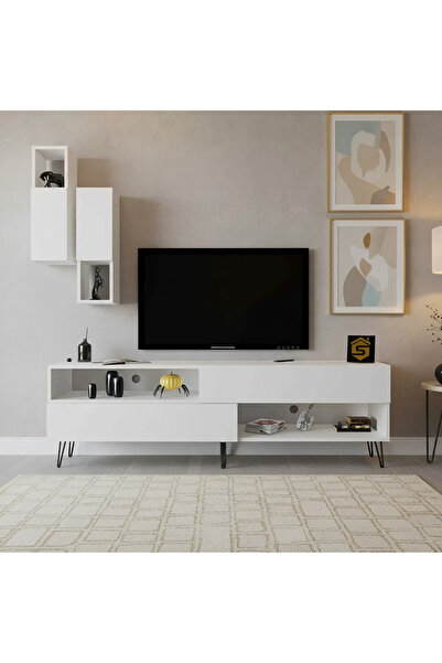 Stylish Home طاولة تلفزيون لون ابيض - TV02
