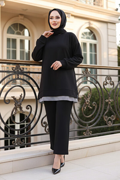 N.S NEVA STYLE Μαύρο Μαλλίτο Μοντέρνο Σετ Δύο Τεμάχια 17412S