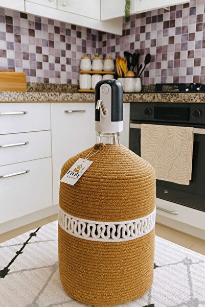 Efuliz Home Husă pentru dozator de apă cu aspect de paie de iută, husă elegantă și naturală pentru dozator de apă.