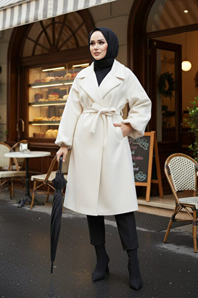 N.S NEVA STYLE Κρεμ Τσαμπάκι Μαντίλι με Ζώνη 61631KR