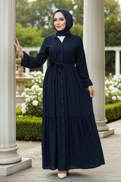 N.S NEVA STYLE Μπλε ναυτικό φόρεμα με κουμπί 239202L